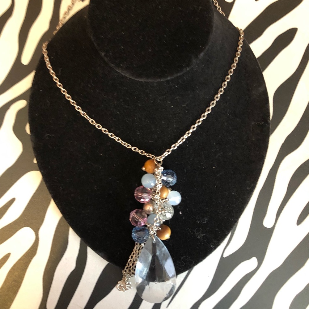 Crystal-like beaded necklace